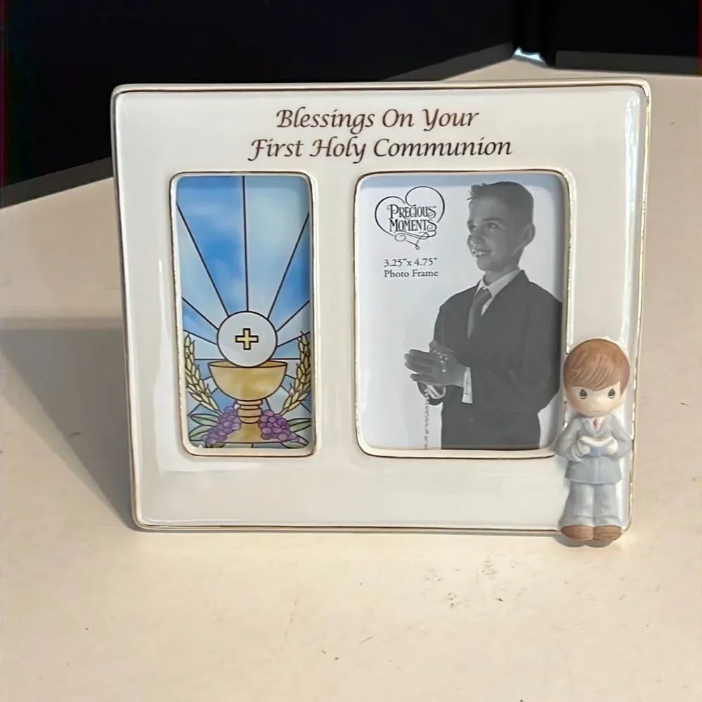 Precious Moments Boy First Holy Communion Photo Picture Frame NWOT